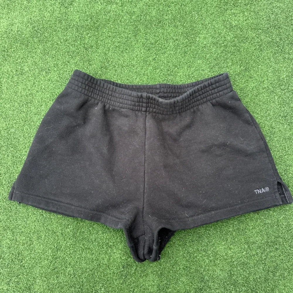 Black TNA Sweatfleece Cozy Fleece‎ Perfect Fit Shorts From Aritzia Size: M